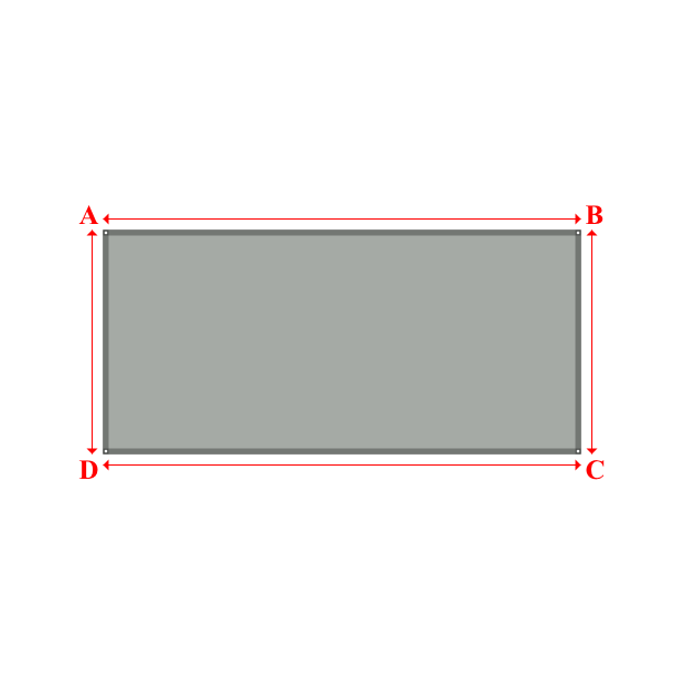 Bâche plate rectangle sur mesure en Membrane PVC 670gr/m² Gris clair RAL 7038 - 4.33x2.03m