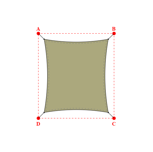 Voile d'ombrage rectangle en Soltis Lounge 96 Tilleul 96-50848 - 2,84x3,26x2,84x3,26m