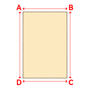 Bâche plate rectangle sur mesure en Membrane PVC 670gr/m² Beige ral 1015 - 3.00x4.50m