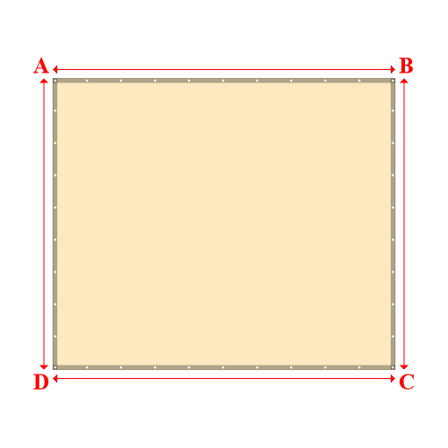 Bâche plate rectangle sur mesure en Membrane PVC 670gr/m² Beige ral 1015 - 3.82x3.25m