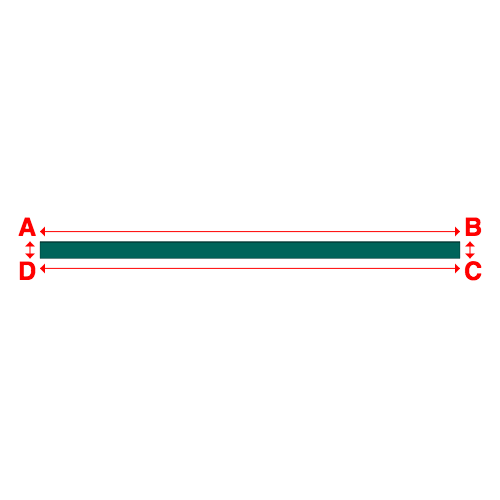 Bâche plate rectangle sur mesure en Membrane PVC 670gr/m² Vert industrie RAL 6026 - 15.00x0.60m