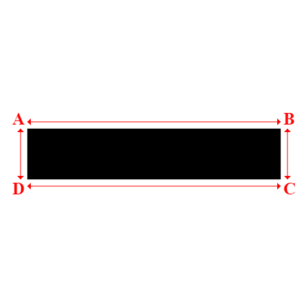 Bâche plate rectangle sur mesure en Membrane PVC 670gr/m² Noir RAL 9005 - 5.00x1.00m