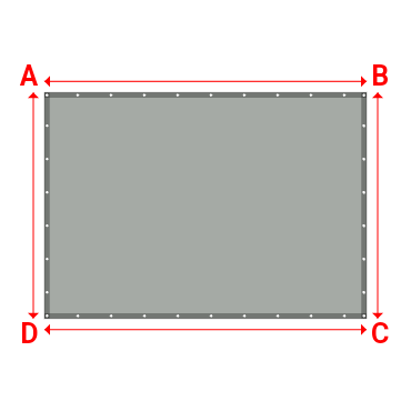Bâche plate rectangle sur mesure en Membrane PVC 670gr/m² Gris clair RAL 7038 - 3.05x2.14m