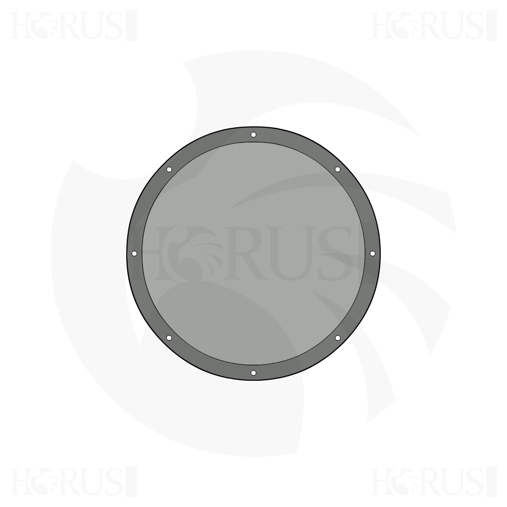 Bâche plate ronde en Membrane PVC 670gr/m² Gris clair RAL 7038 d'une diamètre de 1.7m
