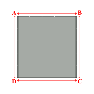 Bâche plate rectangle sur mesure en Membrane PVC 670gr/m² Gris clair RAL 7038 - 2.40x2.50m