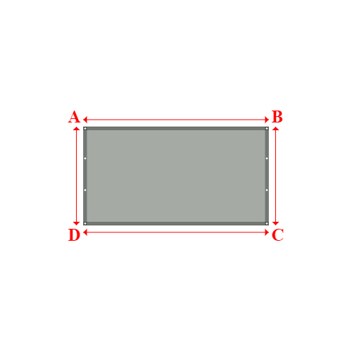 Bâche plate rectangle sur mesure en Membrane PVC 670gr/m² Gris clair RAL 7038 - 2.63x1.40m