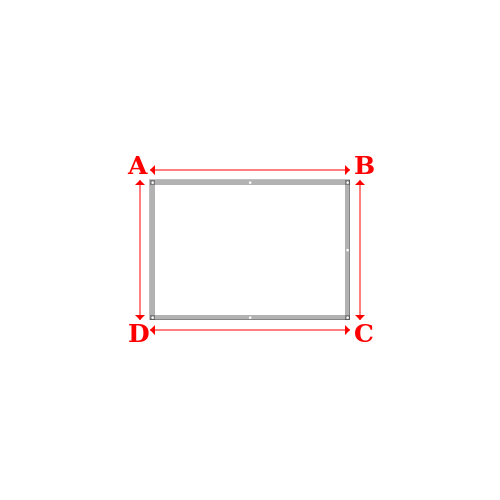 Bâche plate rectangle sur mesure en Membrane PVC 670gr/m² Blanc RAL 9016 - 2.00x1.40m