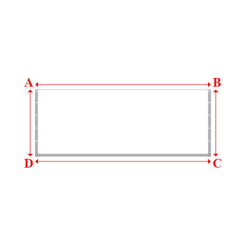 Bâche plate rectangle sur mesure en Membrane PVC 670gr/m² Blanc RAL 9016 - 3.42x1.30m