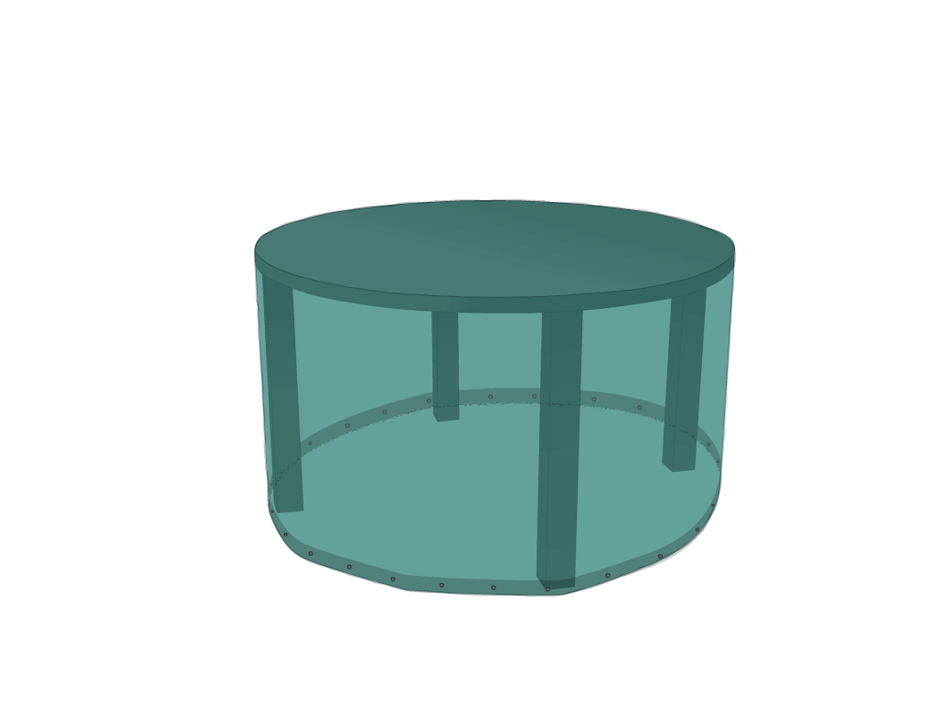Table de jardin ronde en Membrane PVC 670gr/m² Vert industrie RAL 6026