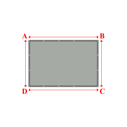 Bâche plate rectangle sur mesure en Membrane PVC 670gr/m² Gris clair RAL 7038 - 2.31x1.55m
