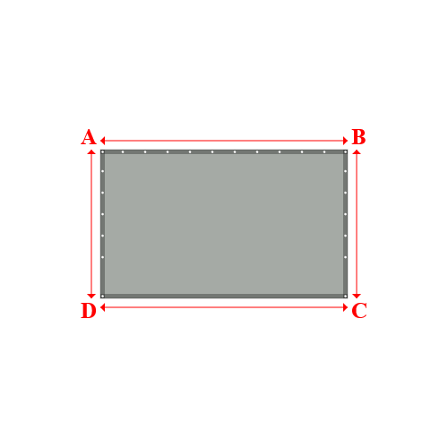 Bâche plate rectangle sur mesure en Membrane PVC 670gr/m² Gris clair RAL 7038 - 2.76x1.66m
