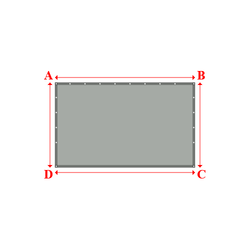 Bâche plate rectangle sur mesure en Membrane PVC 670gr/m² Gris clair RAL 7038 - 2.80x1.70m