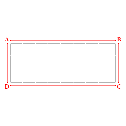 Bâche plate rectangle sur mesure en Membrane PVC 670gr/m² Blanc RAL 9016 - 4.20x1.60m