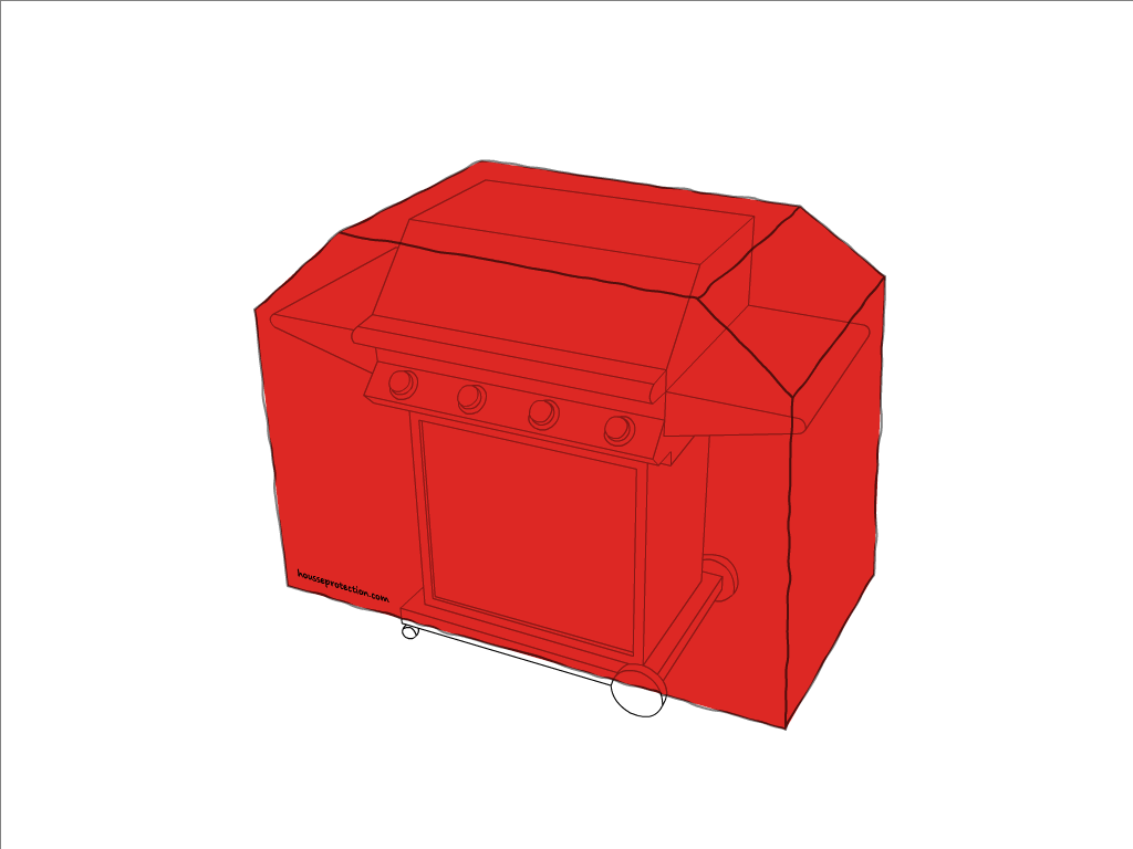 Housse de barbecue Weber Barbecue à gaz Genesis® II LX E-240 GBS en Membrane PVC 670gr/m² Rouge RAL 3002