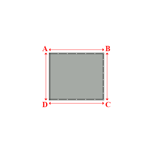 Bâche plate rectangle sur mesure en Membrane PVC 670gr/m² Gris clair RAL 7038 - 1.80x1.55m