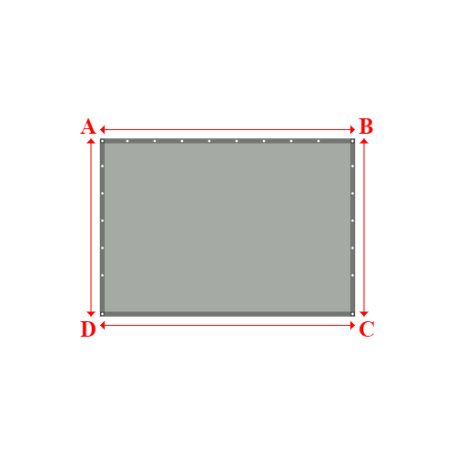 Bâche plate rectangle sur mesure en Membrane PVC 670gr/m² Gris clair RAL 7038 - 2.80x1.95m