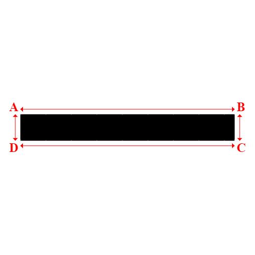Bâche plate rectangle sur mesure en Membrane PVC 670gr/m² Noir RAL 9005 - 13.00x1.60m