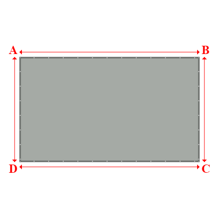 Bâche plate rectangle sur mesure en Membrane PVC 670gr/m² Gris clair RAL 7038 - 6.00x3.50m