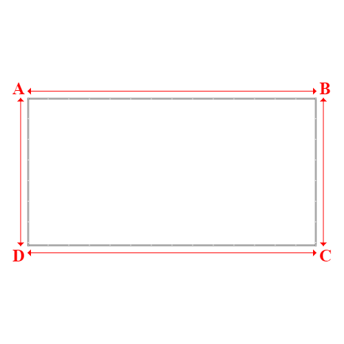 Bâche plate rectangle sur mesure en Membrane PVC 670gr/m² Blanc RAL 9016 - 8.40x4.30m