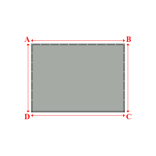 Bâche plate rectangle sur mesure en Membrane PVC 670gr/m² Gris clair RAL 7038 - 3.00x2.20m
