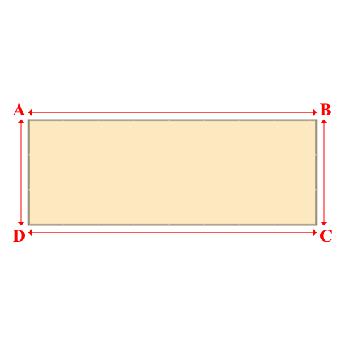 Bâche plate rectangle sur mesure en Membrane PVC 670gr/m² Beige ral 1015 - 9.00x3.30m