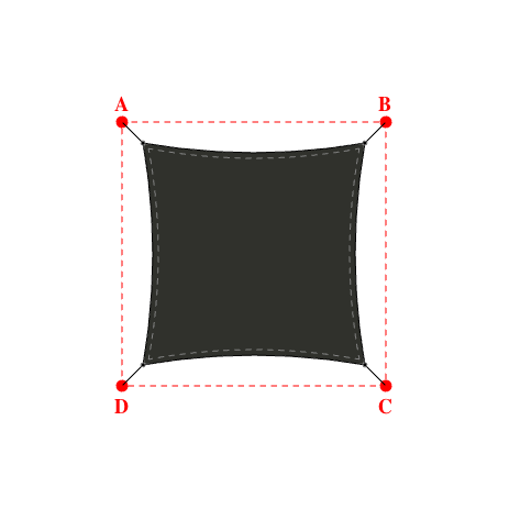 Voile d'ombrage rectangle en Soltis Horizon 86 Noir profond 86-51176 - 2,69x2,69x2,69x2,69m