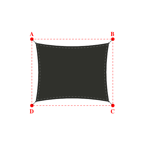 Voile d'ombrage rectangle en Soltis Horizon 86 Noir profond 86-51176 - 4,66x3,73x4,66x3,73m