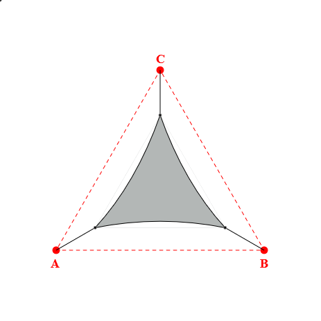 Voile d'ombrage triangle en Soltis Lounge 96 Galet 96-2171 - 1,87x1,87x1,87m