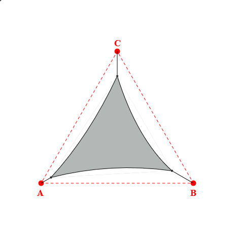 Voile d'ombrage triangle en Soltis Lounge 96 Galet 96-2171 - 3,18x2,87x3,18m