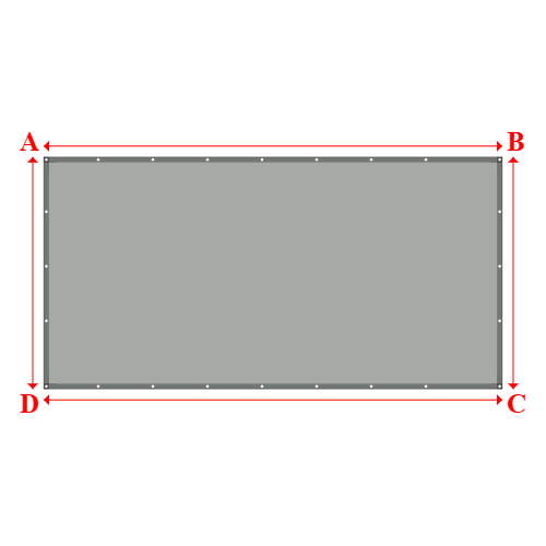 Bâche plate rectangle sur mesure en Membrane PVC 670gr/m² Gris clair RAL 7038 - 4.35x2.20m