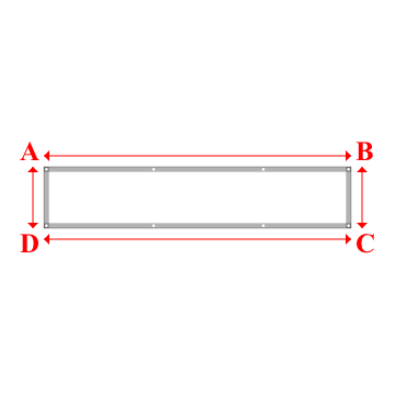 Bâche plate rectangle sur mesure en Membrane PVC 670gr/m² Blanc RAL 9016 - 3.00x0.60m