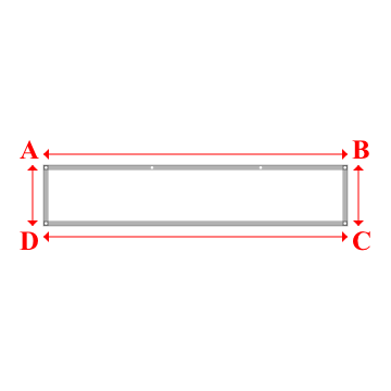 Bâche plate rectangle sur mesure en Membrane PVC 670gr/m² Blanc RAL 9016 - 3.00x0.60m