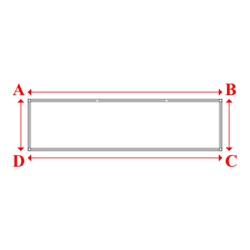 Bâche plate rectangle sur mesure en Membrane PVC 670gr/m² Blanc RAL 9016 - 3.00x0.80m