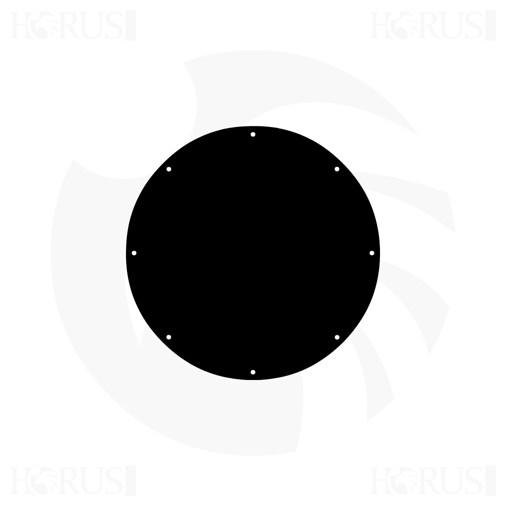 Bâche plate ronde en Membrane PVC 670gr/m² Noir RAL 9005 d'une diamètre de 1m