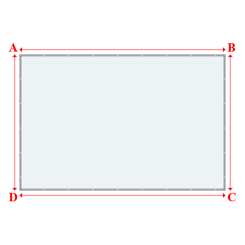 Bâche plate rectangle sur mesure en Toile PVC 530 gr/m² - ignifugée M1, toile PVC Etanche Blanc - 5.30x3.50m