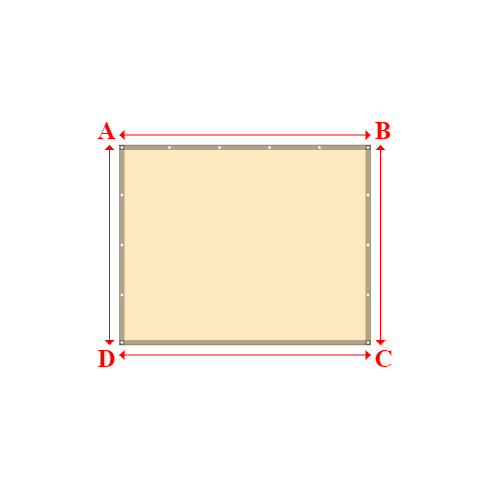 Bâche plate rectangle sur mesure en Membrane PVC 670gr/m² Beige ral 1015 - 2.51x2.00m