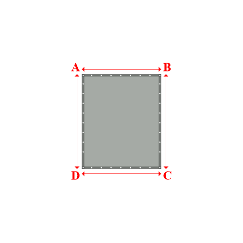 Bâche plate rectangle sur mesure en Membrane PVC 670gr/m² Gris clair RAL 7038 - 1.63x1.95m