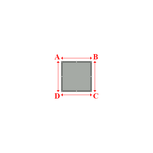 Bâche plate rectangle sur mesure en Membrane PVC 670gr/m² Gris clair RAL 7038 - 1.00x1.00m