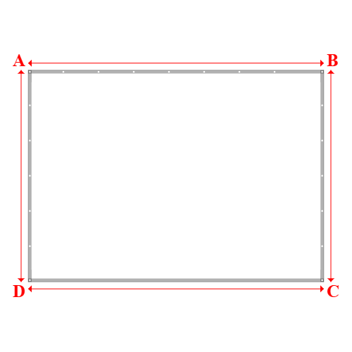 Bâche plate rectangle sur mesure en Membrane PVC 670gr/m² Blanc RAL 9016 - 4.40x3.15m