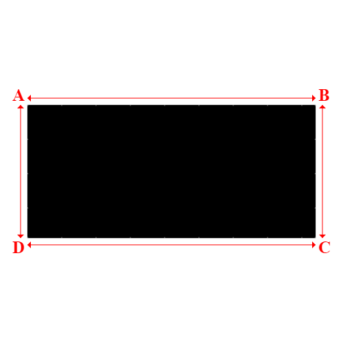 Bâche plate rectangle sur mesure en Membrane PVC 670gr/m² Noir RAL 9005 - 13.00x6.00m
