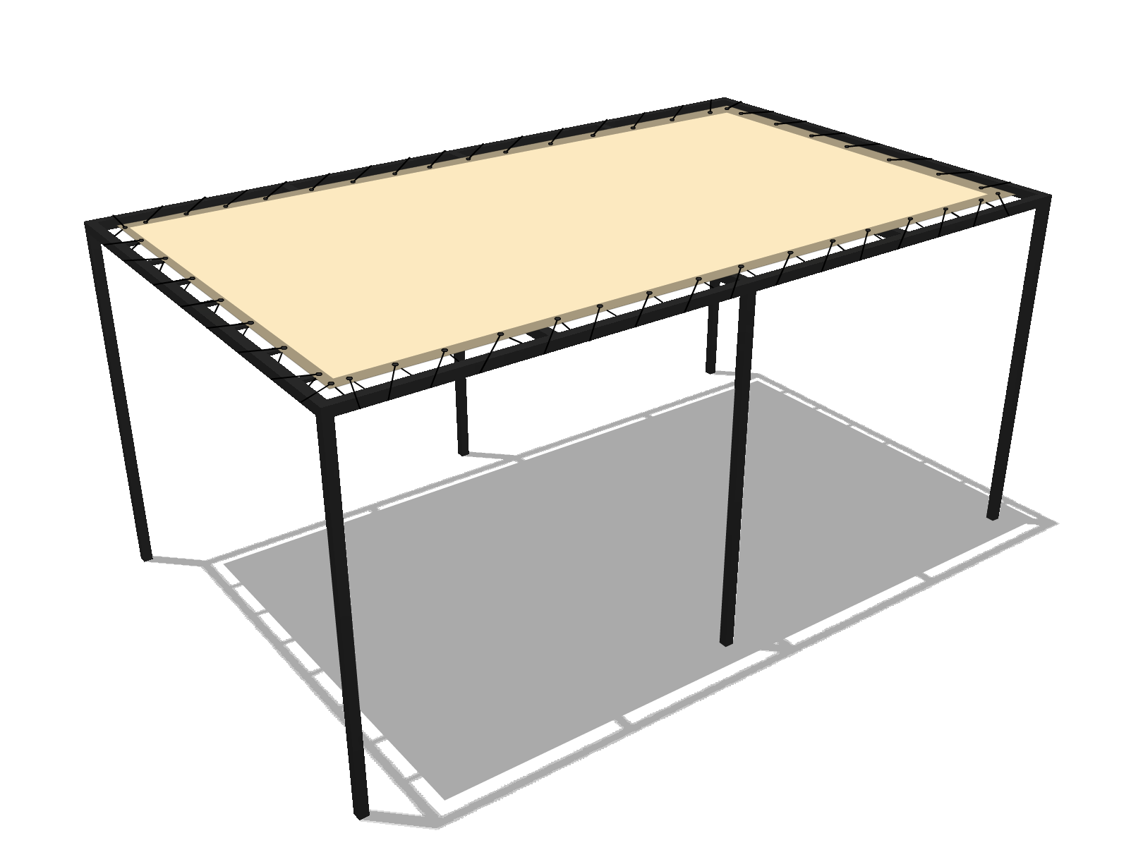 Bâche pour pergola métallique sur pieds droite en Flexlight Lodge 6002 630gr/m² Vanille 10387