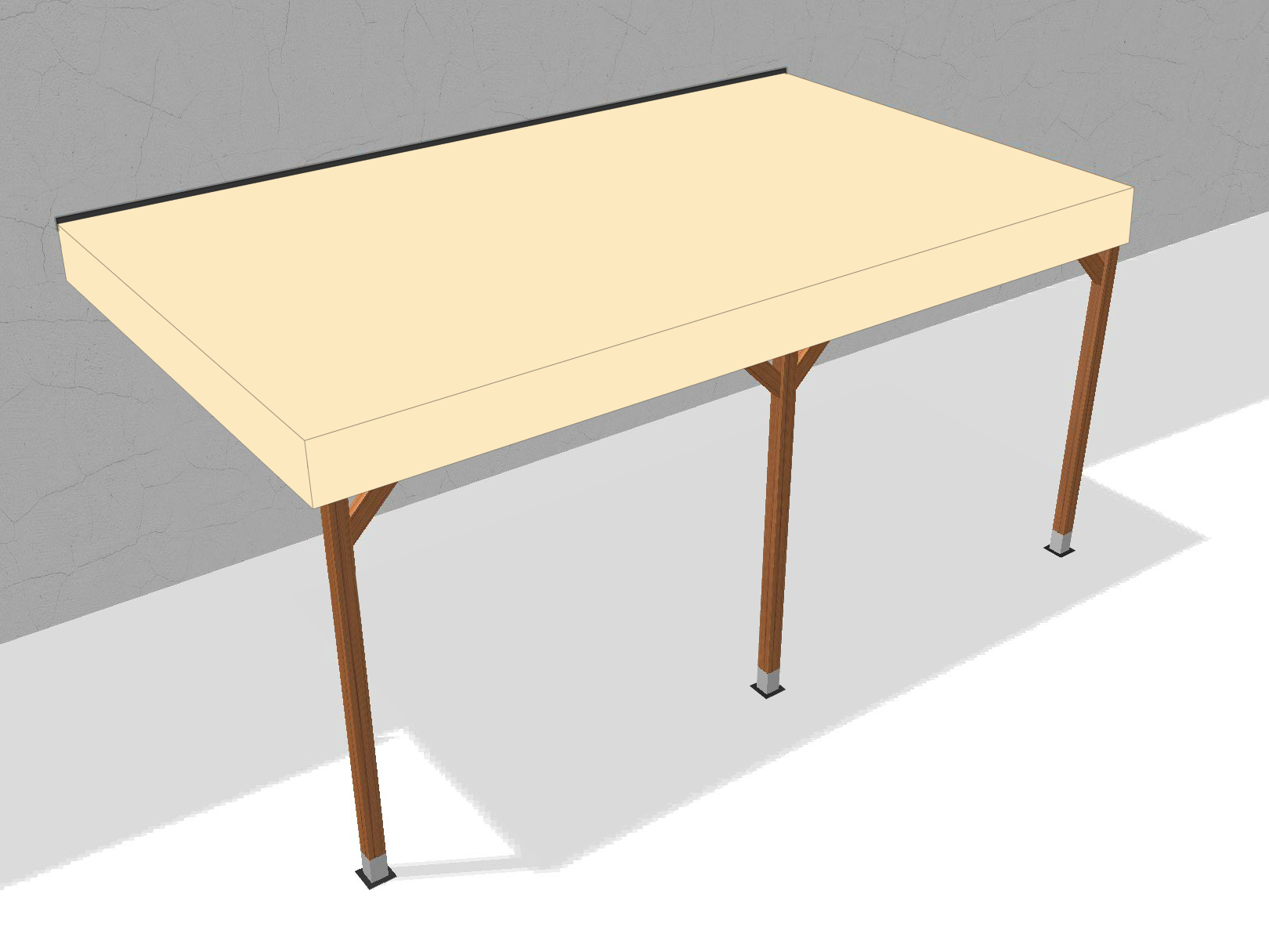 Bâche pour pergola bois murale sans débord en Flexlight Lodge 6002 630gr/m² Vanille 10387