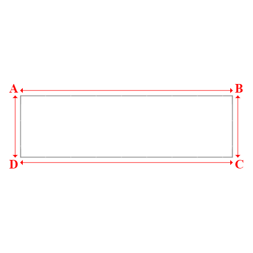 Bâche plate rectangle sur mesure en Membrane PVC 670gr/m² Blanc RAL 9016 - 12.00x3.50m