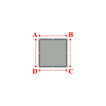 Bâche plate rectangle sur mesure en Membrane PVC 670gr/m² Gris clair RAL 7038 - 1.00x1.00m
