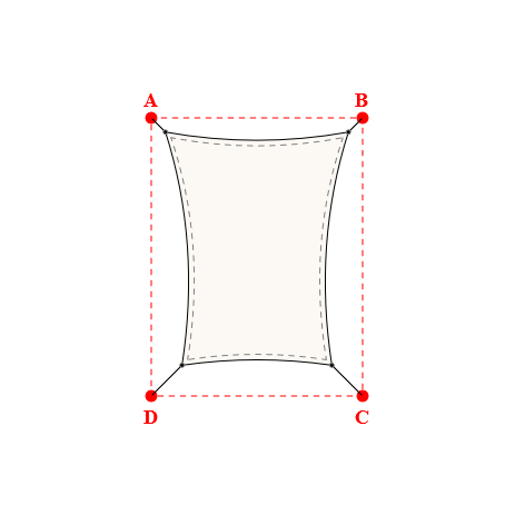 Voile d'ombrage rectangle en Soltis Perform 92 Blanc 92-2044 - 3,29x4,19x2,69x4,19m