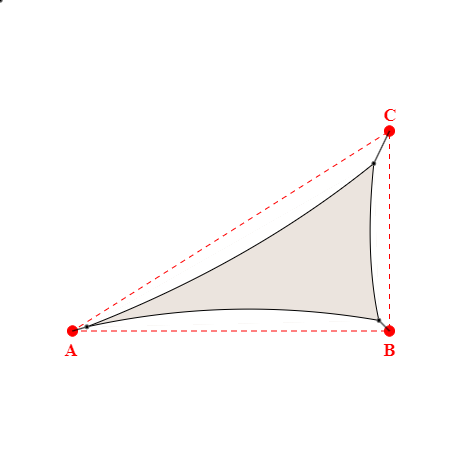 Voile d'ombrage triangle en Soltis Lounge 96 Karité 96-50843 - 5,84x3,13x6,60m