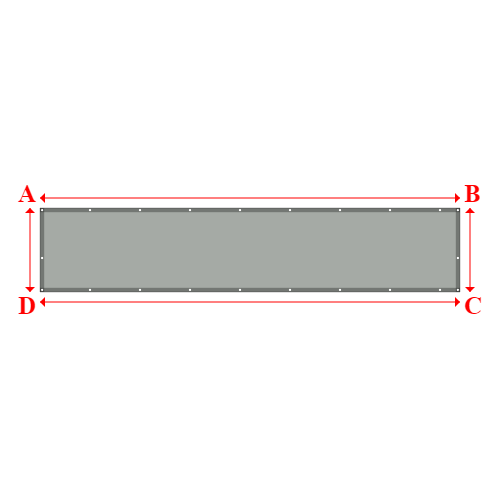 Bâche plate rectangle sur mesure en Membrane PVC 670gr/m² Gris clair RAL 7038 - 5.00x1.00m
