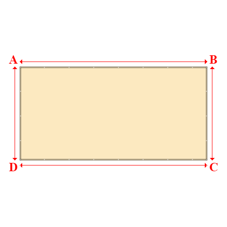 Bâche plate rectangle sur mesure en Membrane PVC 670gr/m² Beige ral 1015 - 6.00x3.00m