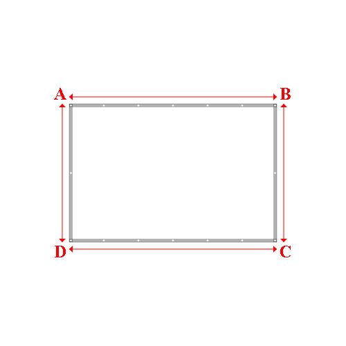 Bâche plate rectangle sur mesure en Membrane PVC 670gr/m² Blanc RAL 9016 - 3.00x2.00m