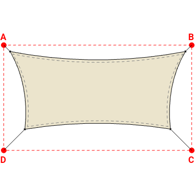 Voile d'ombrage rectangle en Soltis Perform 92 Karité 92-50843 - 6,99x3,09x5,81x3,10m